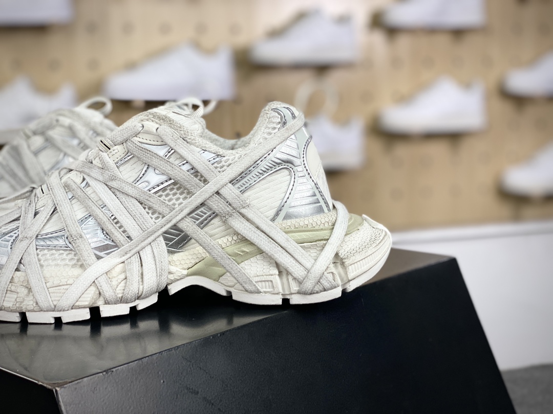 400 巴黎世家BALENCIAGA 3XL Sneakers 3+系列低帮慢跑鞋“网织白银做旧”734731 W3XL2 0101