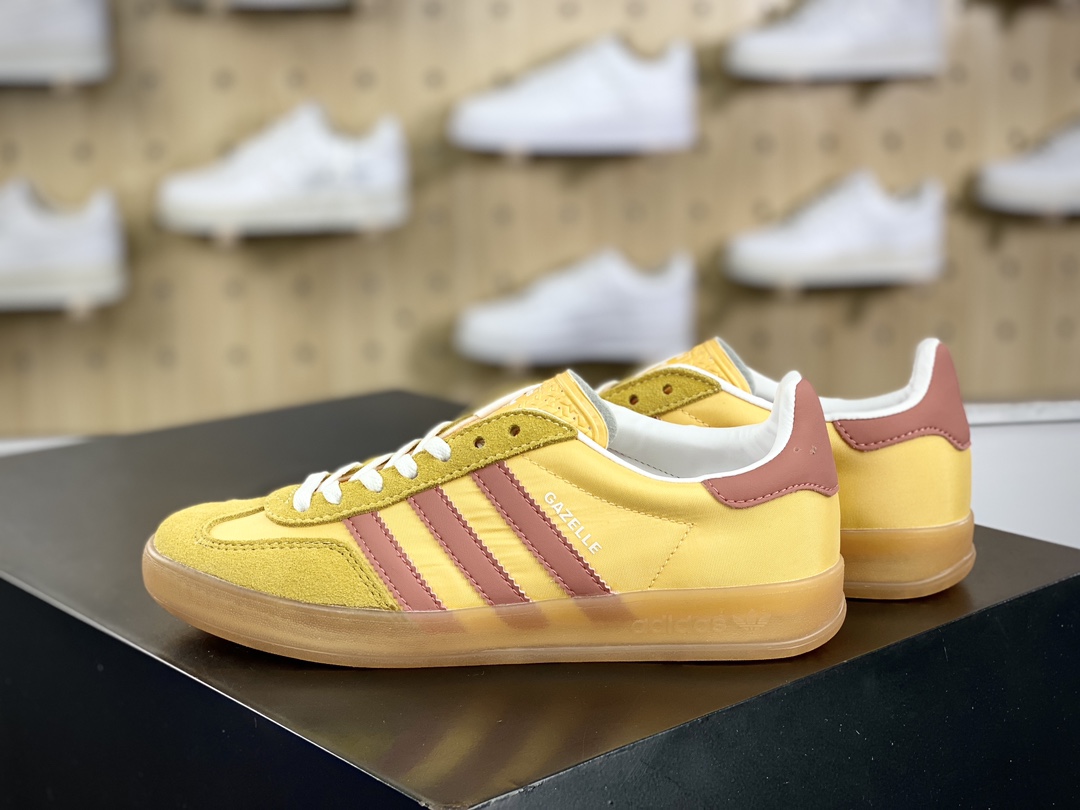 190 阿迪达斯Adidas Gazelle Indoor Trainers 羚羊内训系列低帮板鞋“翻毛粘土黄橘黄生胶底”IE2959