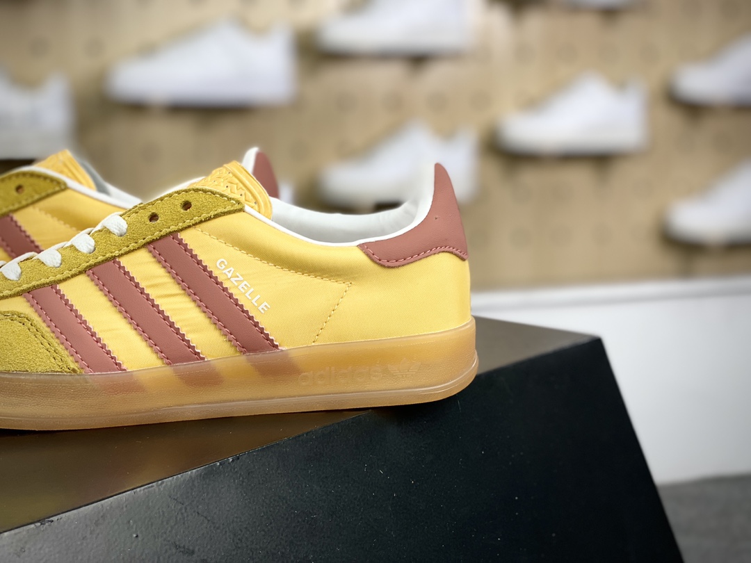 190 阿迪达斯Adidas Gazelle Indoor Trainers 羚羊内训系列低帮板鞋“翻毛粘土黄橘黄生胶底”IE2959