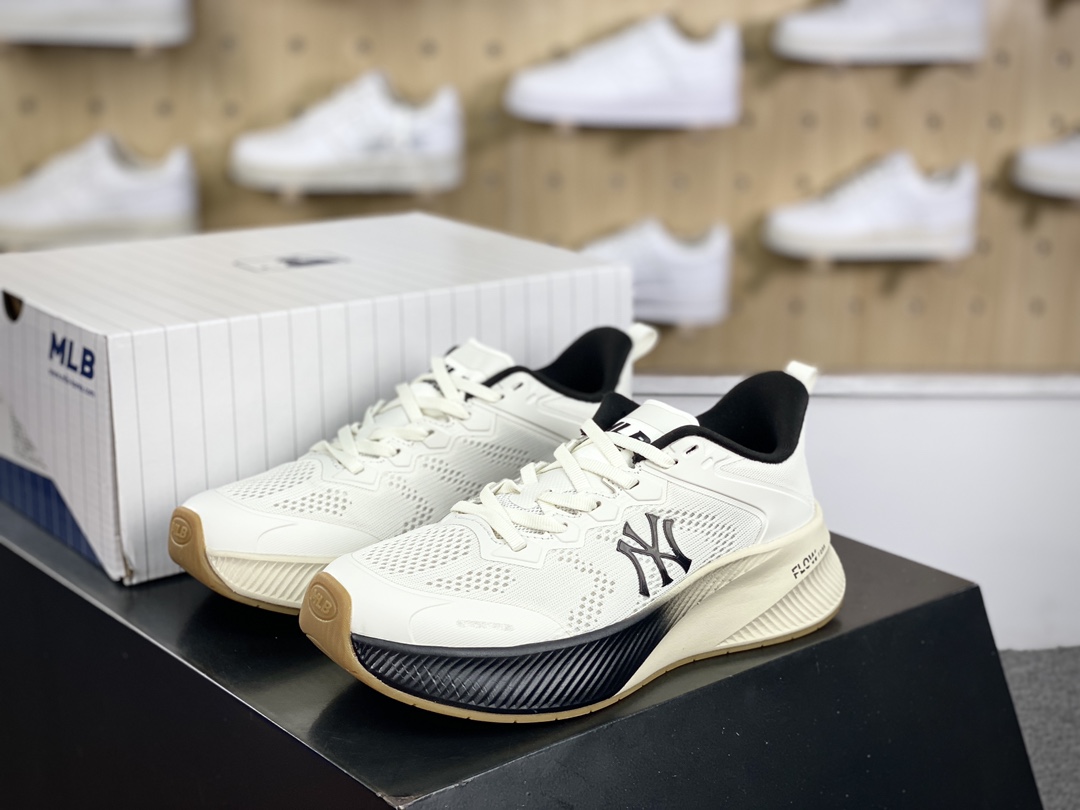 180 New York Yankees x MLB Athflow Low Sneakers 慵懒运慢跑鞋“网织白黑NY小标”3ASHATF3N-GP006