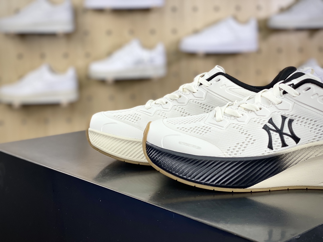 180 New York Yankees x MLB Athflow Low Sneakers 慵懒运慢跑鞋“网织白黑NY小标”3ASHATF3N-GP006