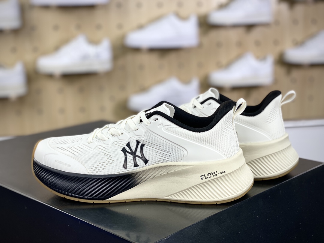 180 New York Yankees x MLB Athflow Low Sneakers 慵懒运慢跑鞋“网织白黑NY小标”3ASHATF3N-GP006