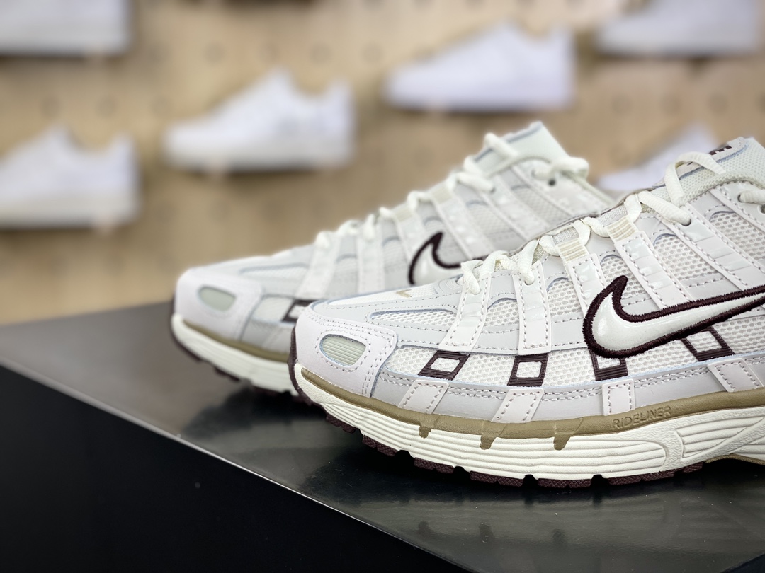 220 耐克Nike P-6000"Bone Sail Phantom"系列低帮慢跑鞋“米白酒红乌龙卡其”HF0728-201