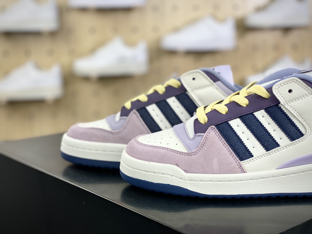 三叶草Adidas Originals Forum 84 Low CL罗马系列低帮板鞋“浅蓝紫”ID6266