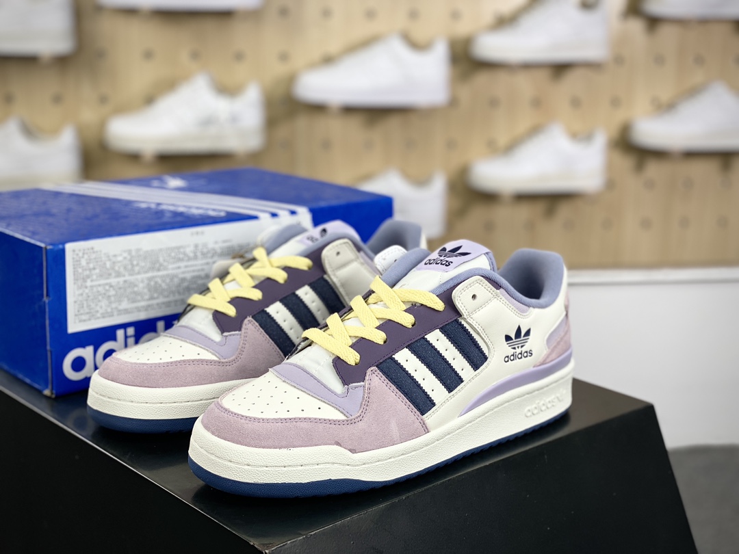 三叶草Adidas Originals Forum 84 Low CL罗马系列低帮板鞋“浅蓝紫”ID6266