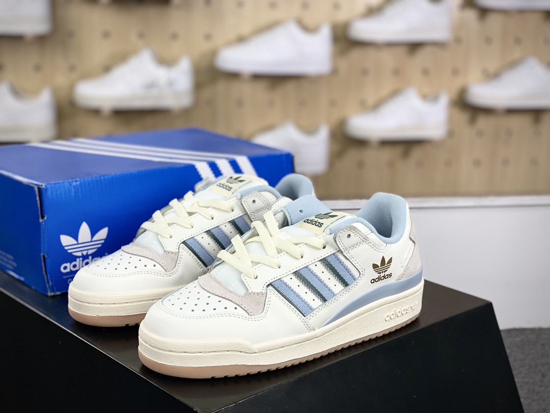 240 阿迪达斯/三叶草Adidas Originals Forum 84 Low CL罗马系列低帮板鞋“奶白天空蓝”IG3964