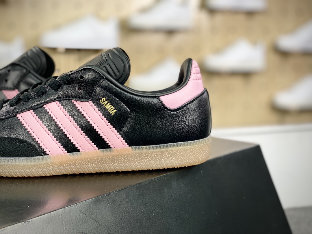 220 Lionel Messi x adidas Samba"Inter Miami CF/Black Pink"桑巴舞系板鞋“联名迈阿密黑粉”IH8157