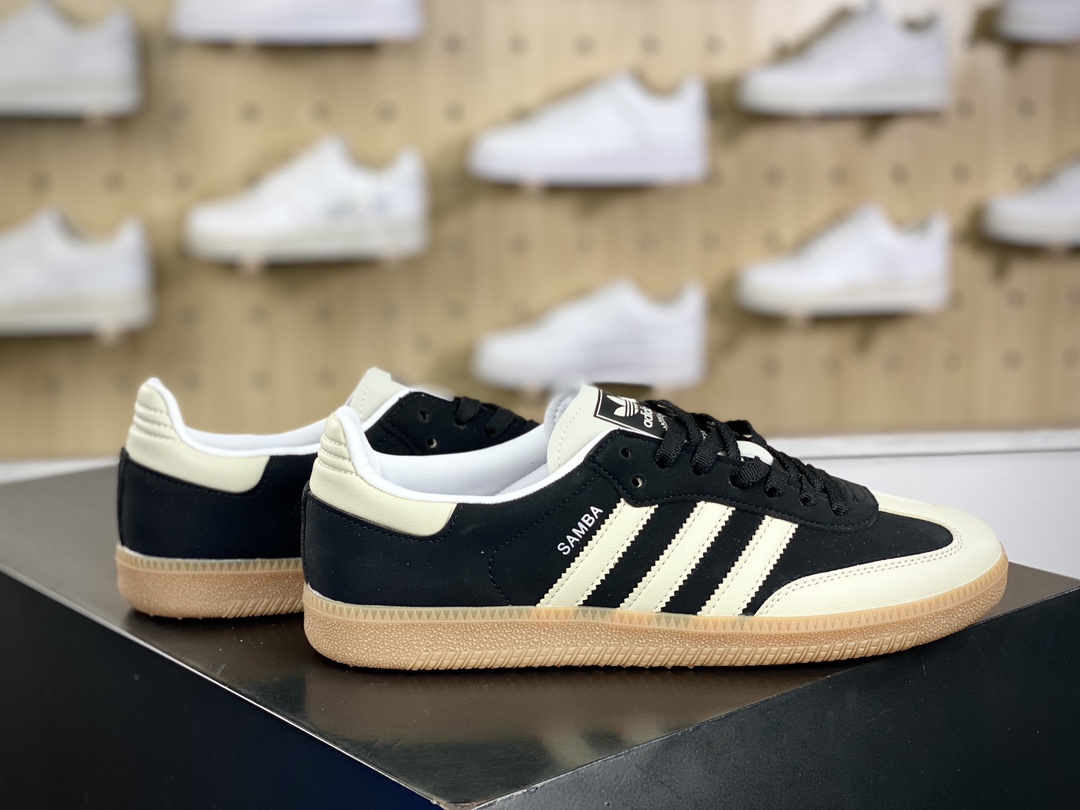 180 三叶草Adidas Originals Samba OG"Off White"桑巴舞板鞋“芝麻黄黑生胶底”IE5836