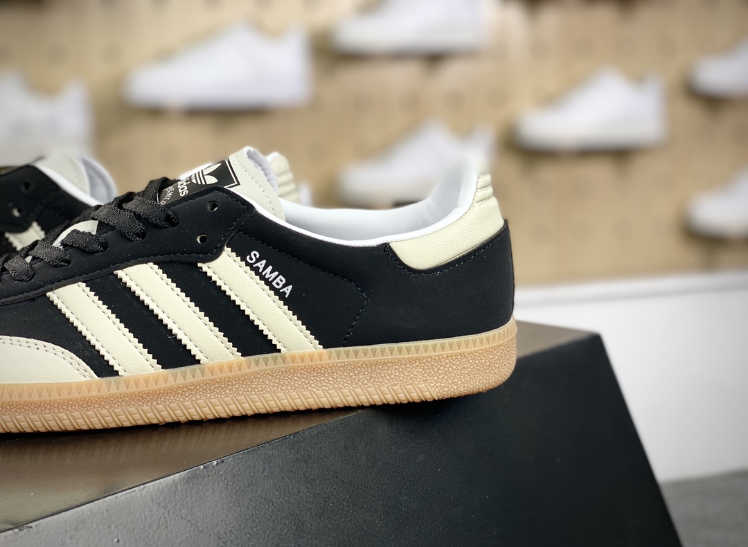 180 三叶草Adidas Originals Samba OG"Off White"桑巴舞板鞋“芝麻黄黑生胶底”IE5836