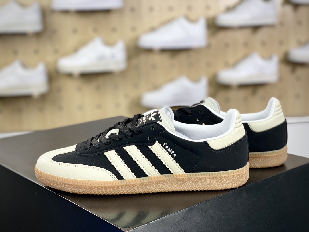 180 三叶草Adidas Originals Samba OG"Off White"桑巴舞板鞋“芝麻黄黑生胶底”IE5836