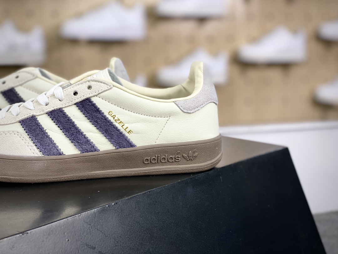 200 阿迪达斯Adidas Gazelle Indoor Trainers 羚羊板鞋““米白浅灰紫”IH8548