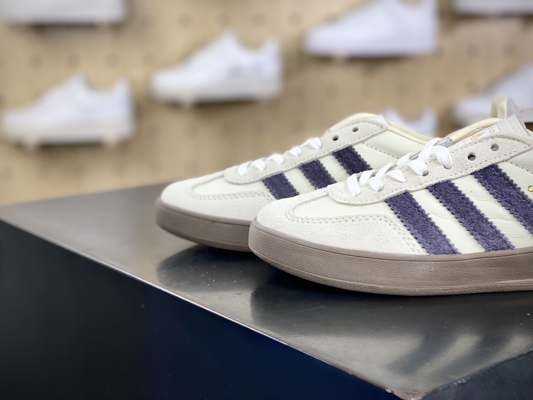 200 阿迪达斯Adidas Gazelle Indoor Trainers 羚羊板鞋““米白浅灰紫”IH8548