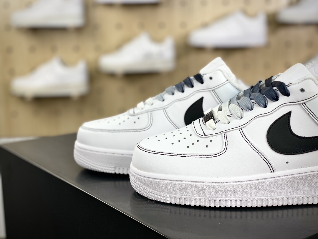 220 耐克Nike Air Force 1’07 Low"White/Sliver"空军一号板鞋“皮革白灰银渐变”FN0366-101