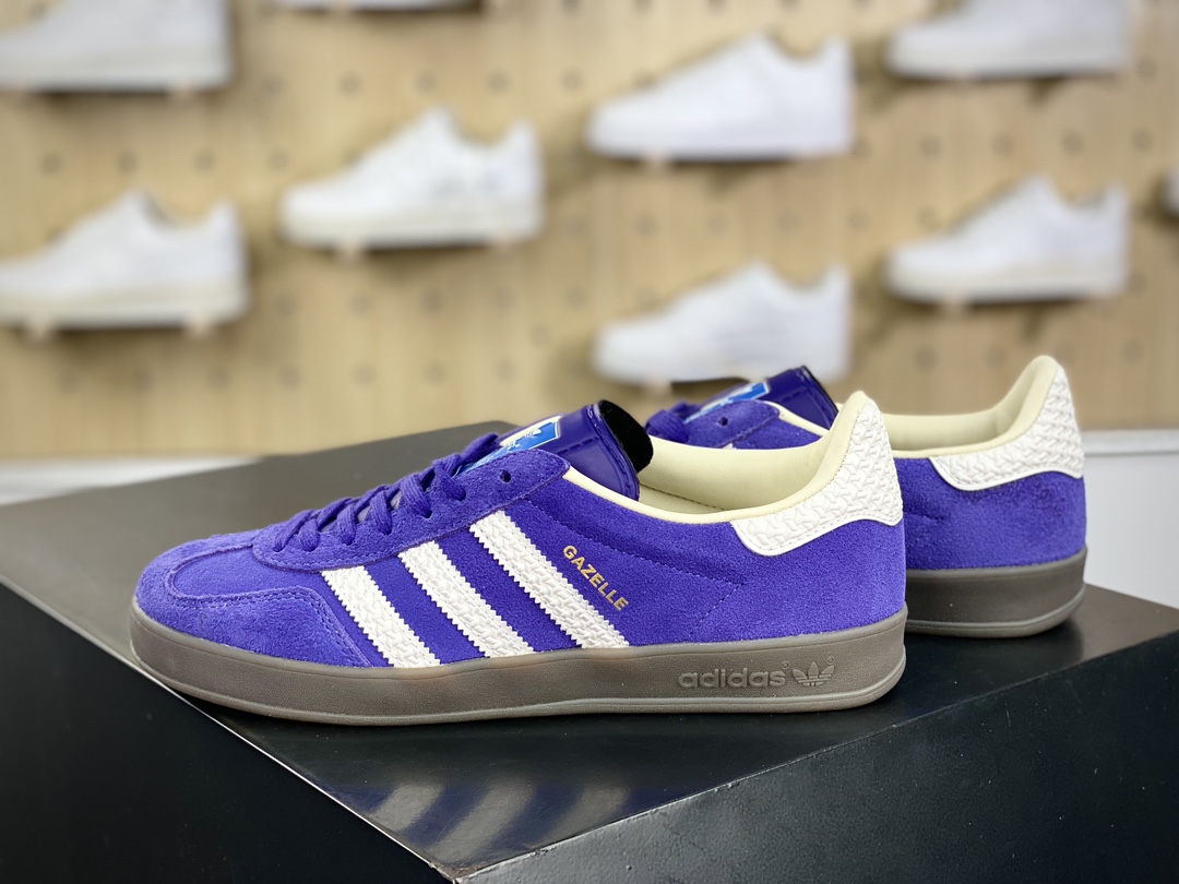 160 阿迪达斯Adidas Gazelle Indoor Trainers 羚羊板鞋“翻毛罗兰紫焦糖底”IF1806