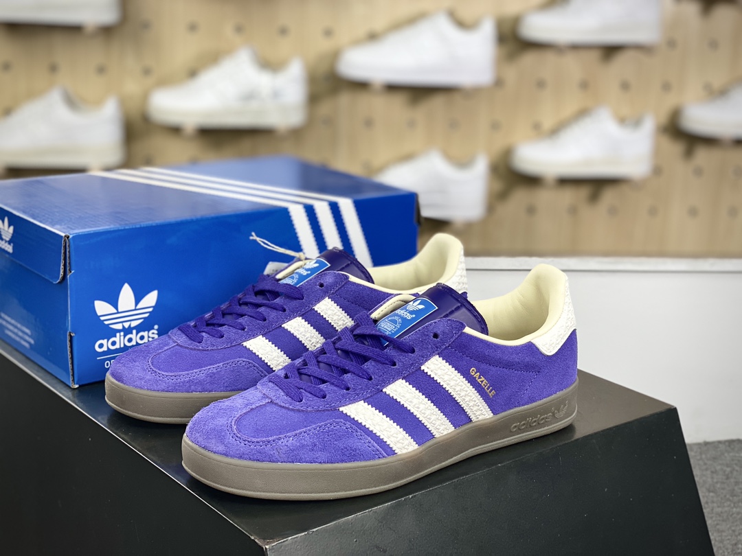 160 阿迪达斯Adidas Gazelle Indoor Trainers 羚羊板鞋“翻毛罗兰紫焦糖底”IF1806