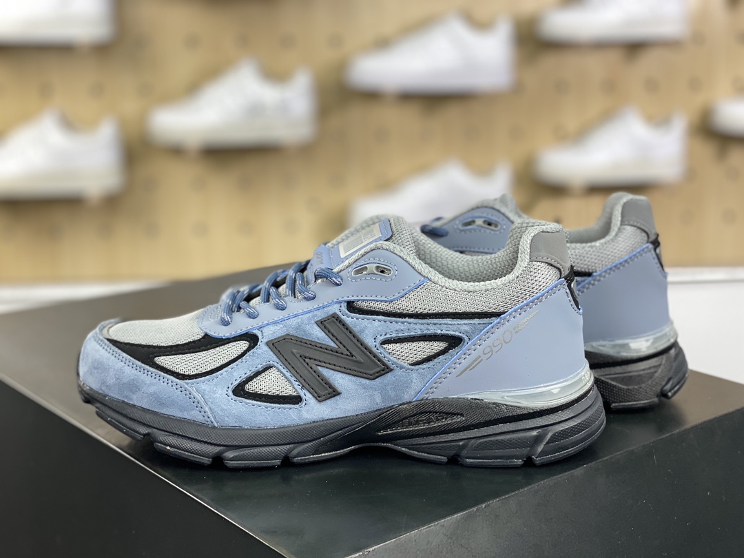 240 新百伦New Balance in USA M990V4"Grey Black"系列百搭老爹跑步鞋“雾霾蓝黑”U990BB4