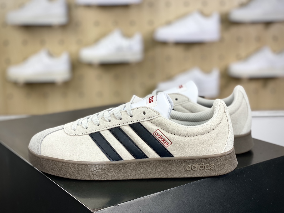 150 阿迪达斯Adidas Neo VL Court Lifestyle 2.0 板鞋“翻毛石灰黑焦糖底”HQ1802