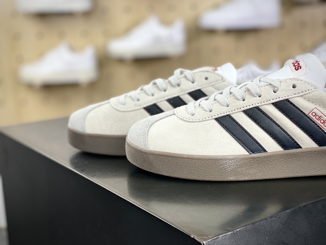 150 阿迪达斯Adidas Neo VL Court Lifestyle 2.0 板鞋“翻毛石灰黑焦糖底”HQ1802