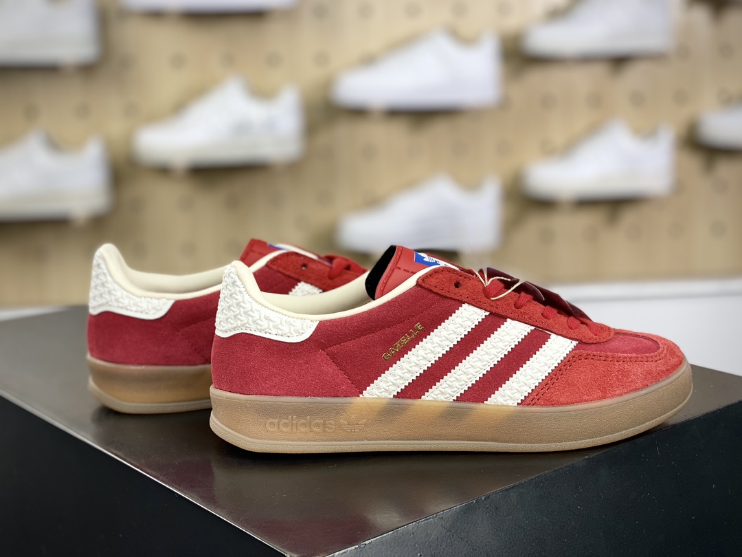 220 阿迪达斯Adidas Gazelle Indoor Trainers 羚羊板鞋“翻毛红白生胶底”IF1808