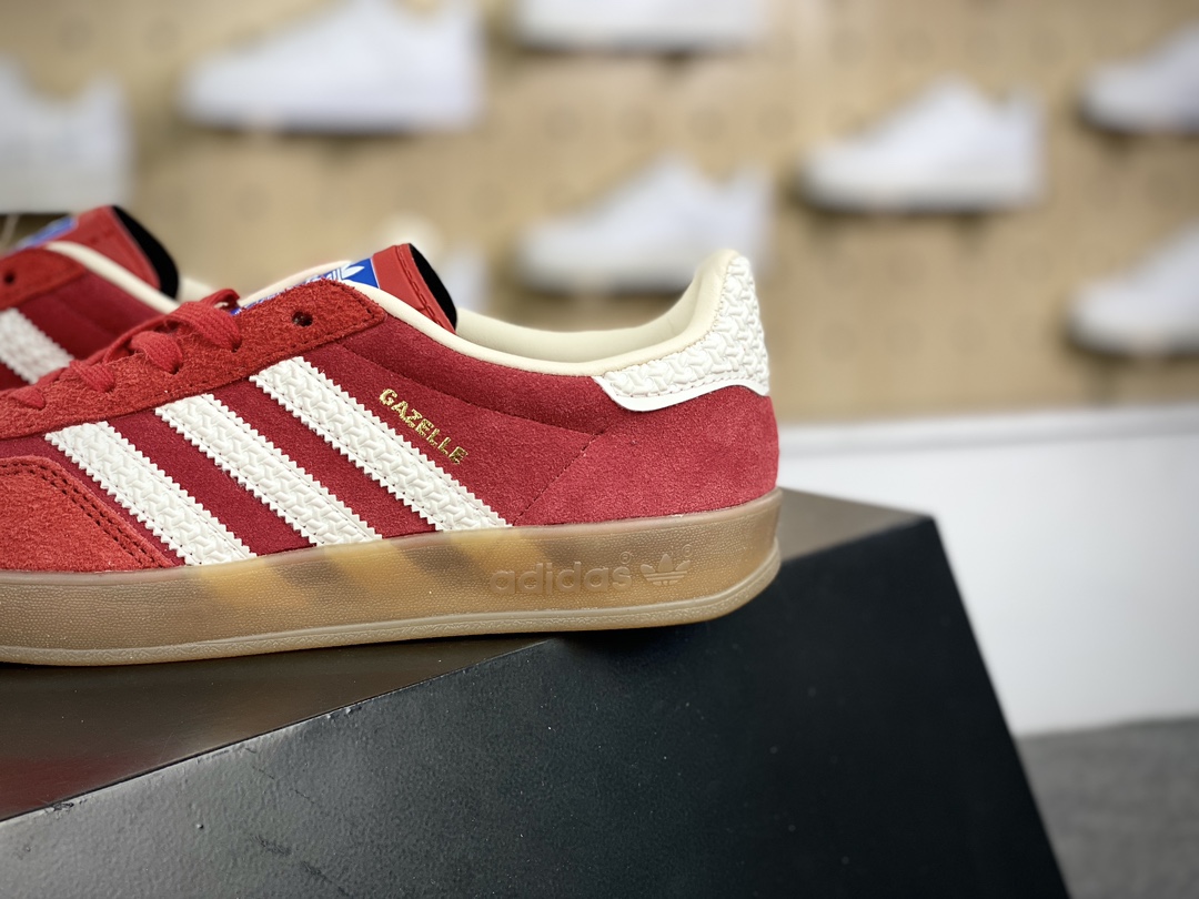 220 阿迪达斯Adidas Gazelle Indoor Trainers 羚羊板鞋“翻毛红白生胶底”IF1808