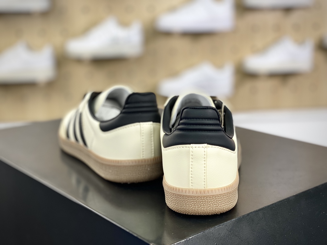 120 三叶草Adidas Originals Samba OG桑巴舞板鞋“皮革奶白黑生胶底”ID0478