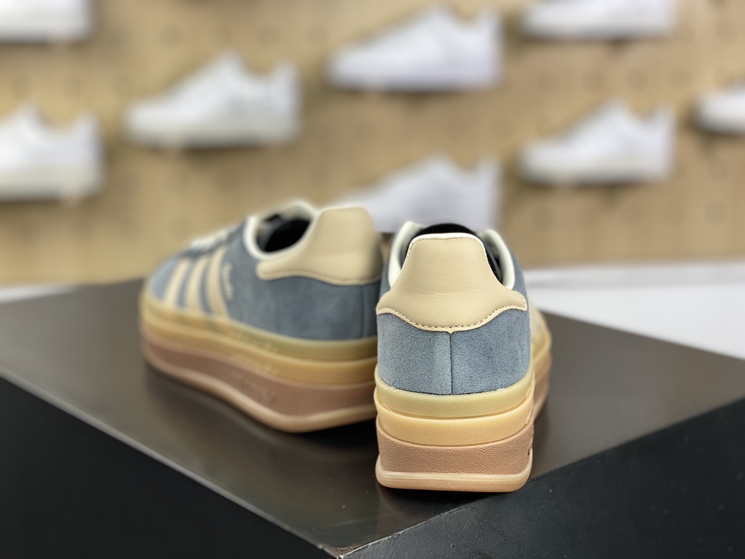 180 阿迪达斯Adidas Originals Gazelle Bold W 羚羊松糕板鞋“碳灰米棕生胶底”IF0428