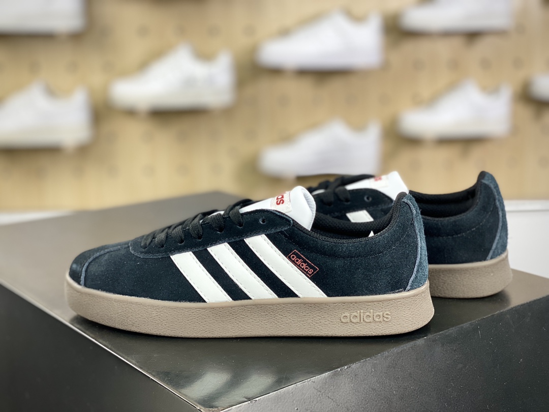 150 阿迪达斯Adidas Neo VL Court Lifestyle 2.0 学院板鞋“翻毛黑白焦糖底”HQ1801