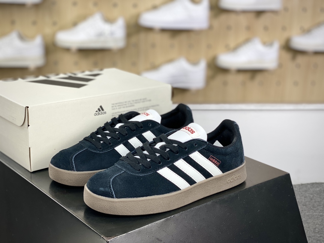 150 阿迪达斯Adidas Neo VL Court Lifestyle 2.0 学院板鞋“翻毛黑白焦糖底”HQ1801