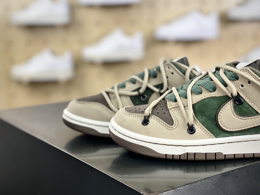 300 耐克Nike SB Dunk Low Lot"One Piece"扣篮板鞋“深卡其墨绿棕海贼王索罗绑绳”CT0856-103