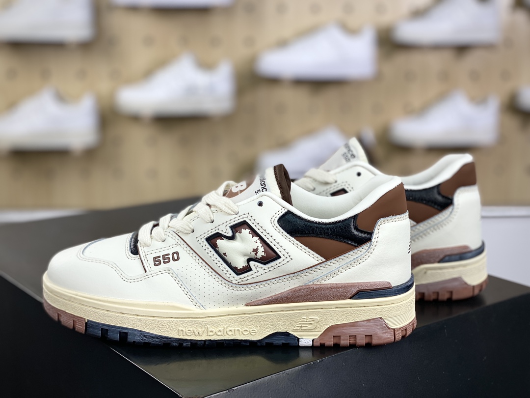 200 NB新百伦New Balance BB550系列经典复古篮球板鞋“米白黑深棕做旧绿”BB550VGC