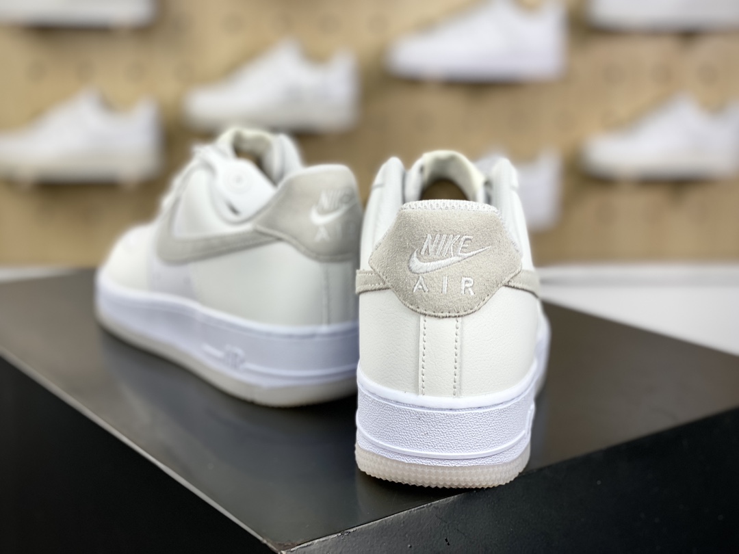 耐克Nike Air Force 1 '07 Low”Summit White”空军一号低帮板鞋“皮革帆布浅灰钩子”FN5832-100