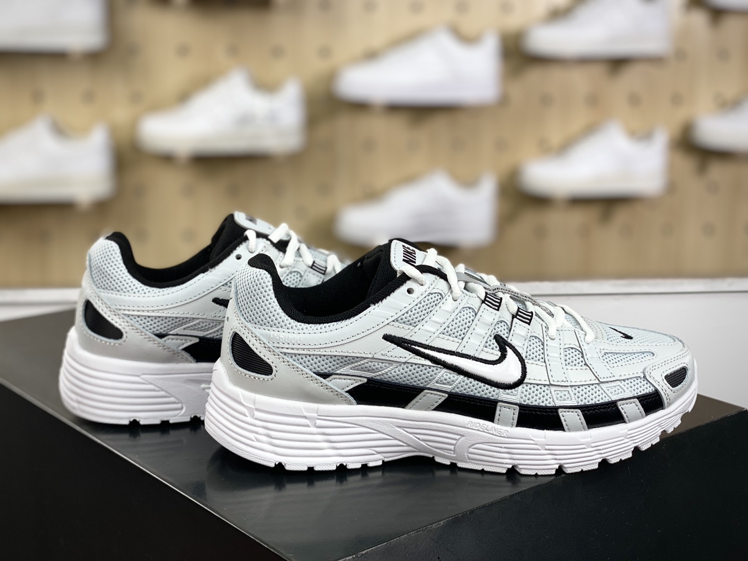 220 耐克Nike P-6000"Pure Platinum"系列低帮复古慢跑鞋“白灰银黑”CD6404-006