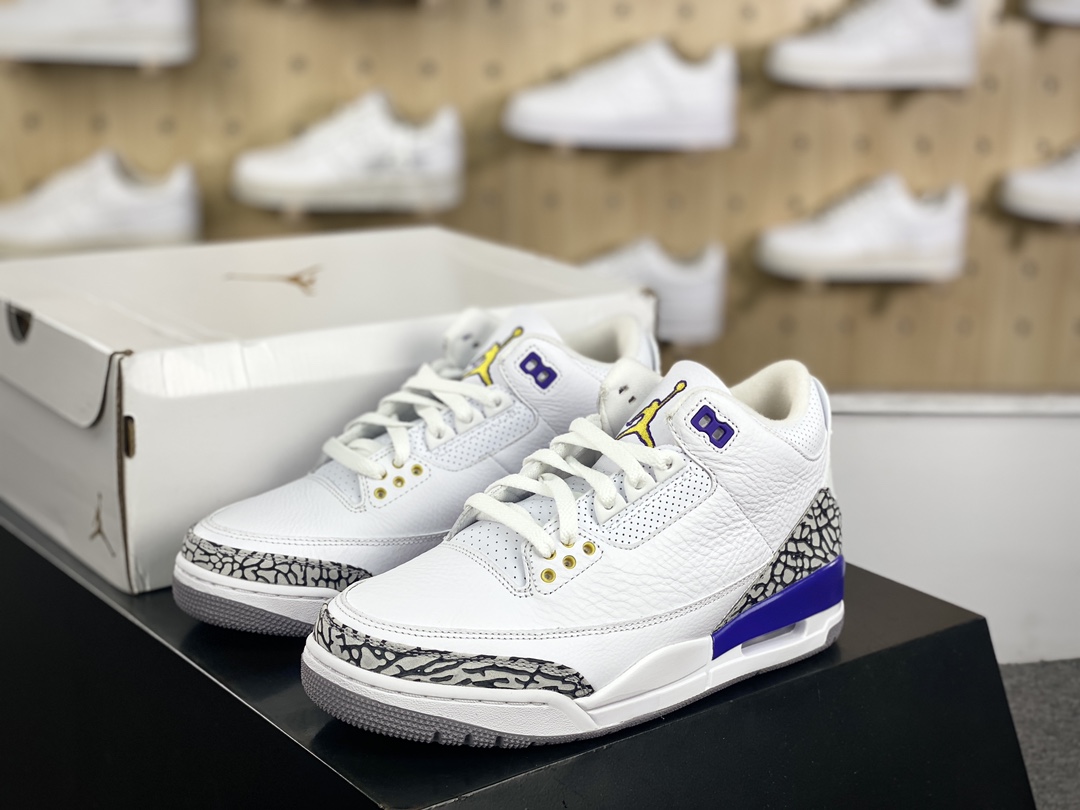 450 耐克Nike Air Jordan 3 Retro”Racer Blue”迈克尔·乔丹AJ3代中帮篮球鞋“白赛车蓝黑爆裂纹”869802-907