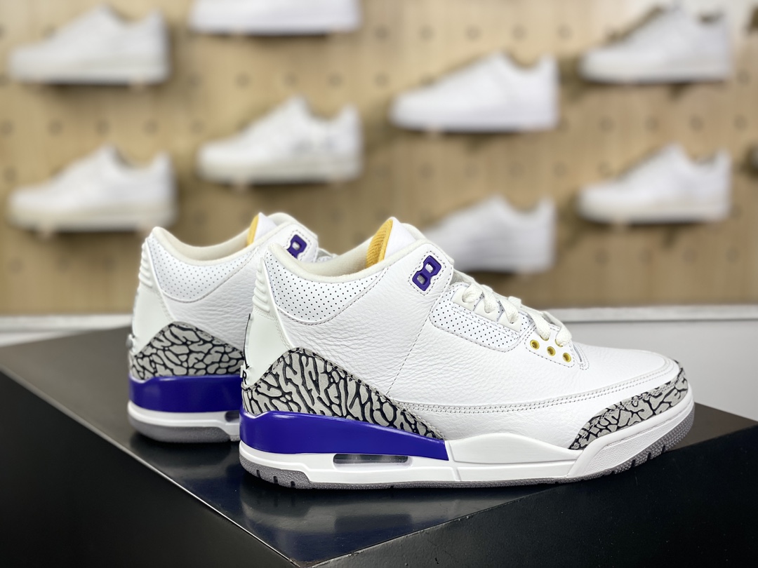 450 耐克Nike Air Jordan 3 Retro"Racer Blue"迈克尔·乔丹AJ3代中帮篮球鞋“白赛车蓝黑爆裂纹”869802-907