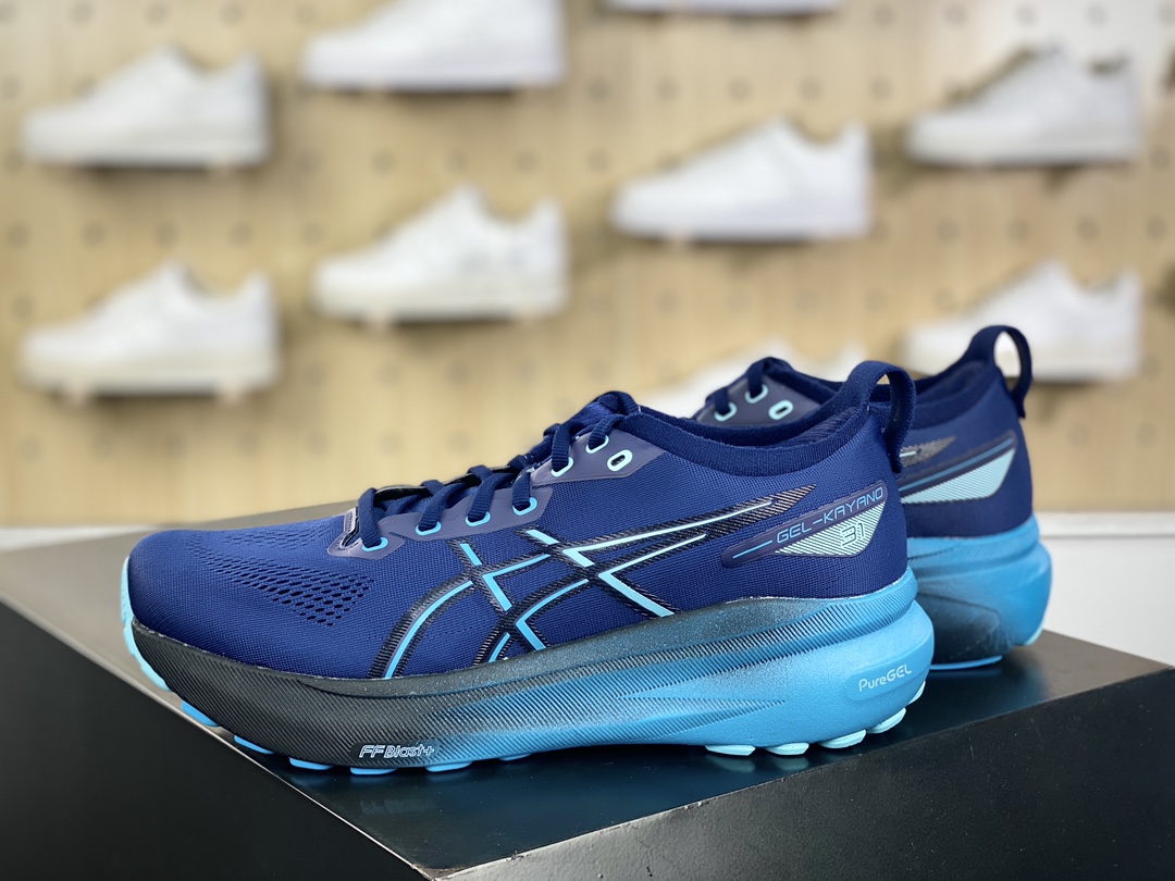 亚瑟士/Asics Gel-Kayano 31 卡亚诺31代低帮专业有氧慢跑鞋“深蓝渐变”1011B929-402