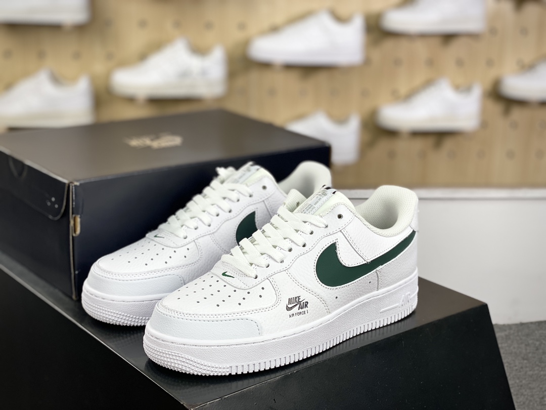 200 Nike Air Force 1 ′07 Low Premium”Cut Out/White/Jasper”空军一号板鞋“皮革白3M墨绿镂空钩子”CV3039-116