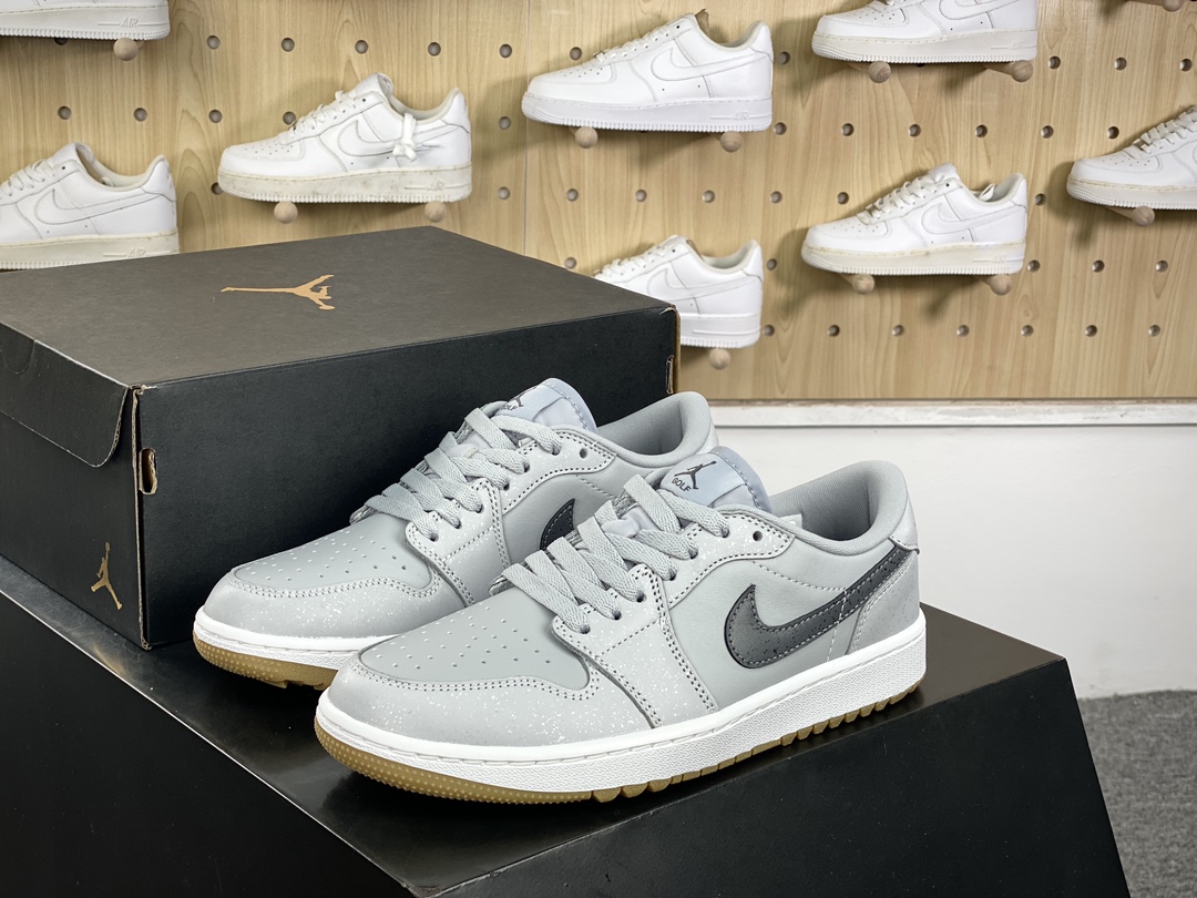 280 耐克Nike Air Jordan 1 Low Golf”Golf Wolf Grey Gum”AJ1乔丹一代运动鞋“皮革狼灰生胶底”DD9315-006