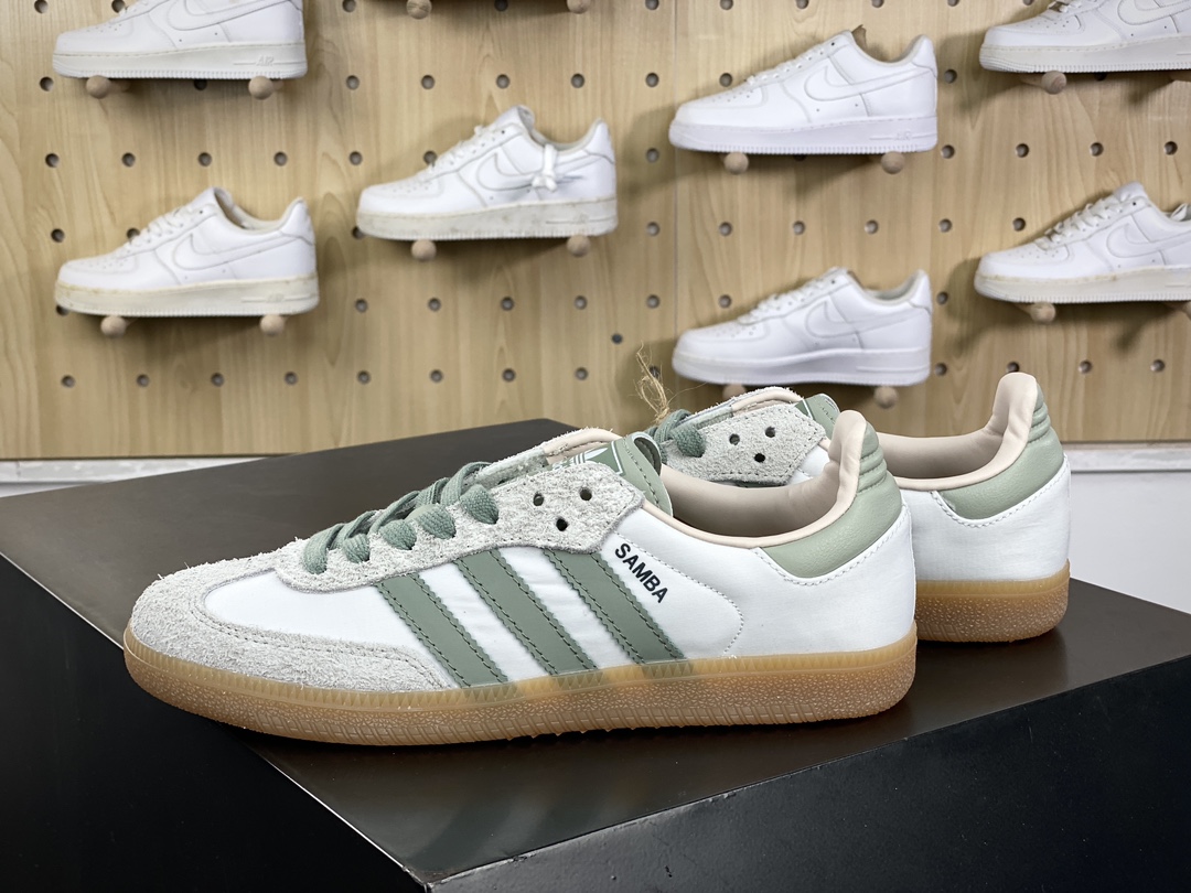 阿迪达斯/三叶草Adidas Originals Samba OG桑巴舞板鞋“抹茶白绿生胶底”ID0492