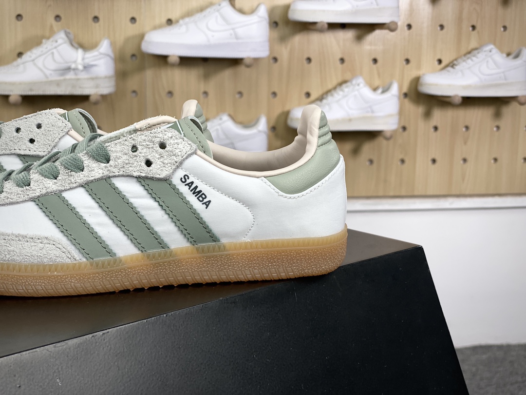 阿迪达斯/三叶草Adidas Originals Samba OG桑巴舞板鞋“抹茶白绿生胶底”ID0492