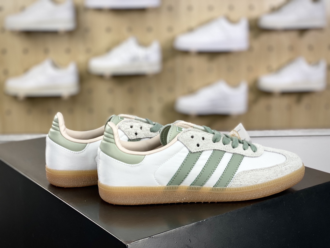 阿迪达斯/三叶草Adidas Originals Samba OG桑巴舞板鞋“抹茶白绿生胶底”ID0492