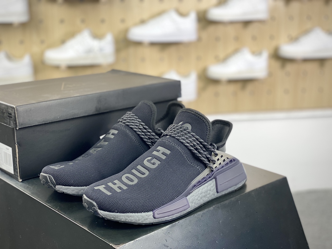 280 菲董联名BBC x Pharrell Williams x adidas Originals NMD Hu Trail NERD人类系列休闲慢跑鞋“黑武士”GX2487