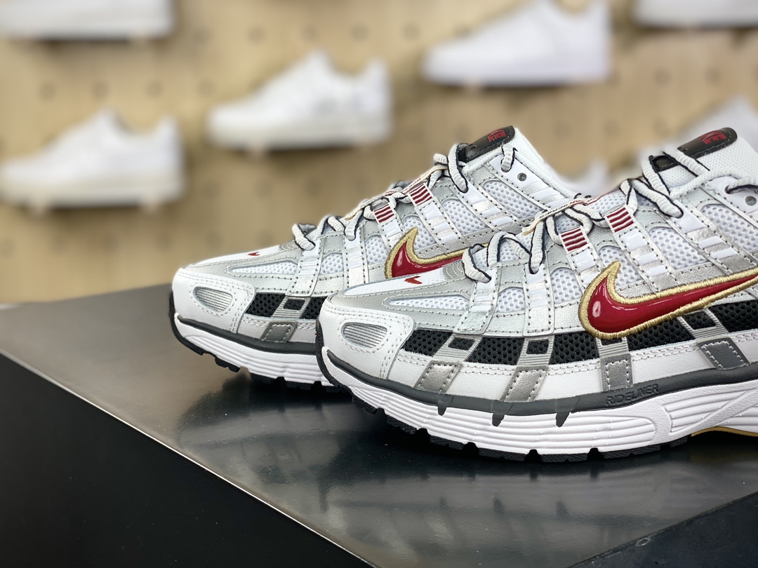 220 耐克Nike P-6000"White/Grey/Red"系列低帮复古老爹慢跑鞋“子弹银白黑鲜红”BV1021-101