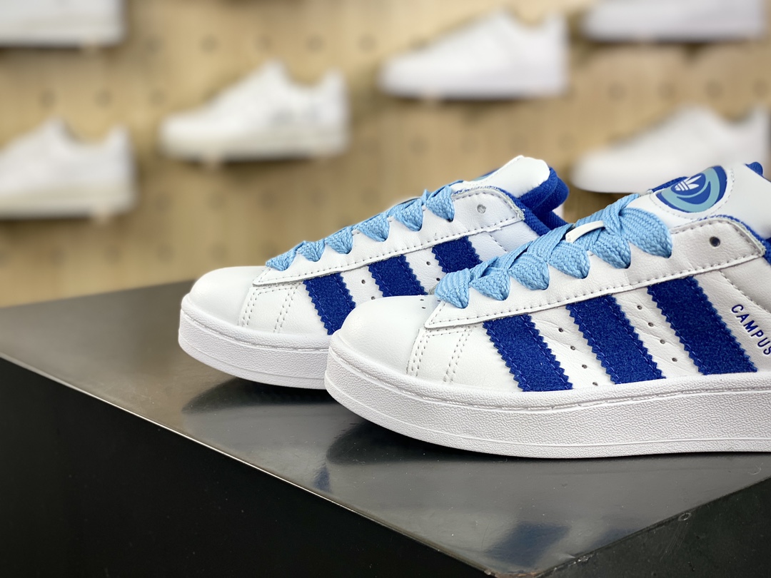 140 阿迪达斯Adidas Originals Campus 00s 学院系列面包板鞋“皮面白蓝”ID2066