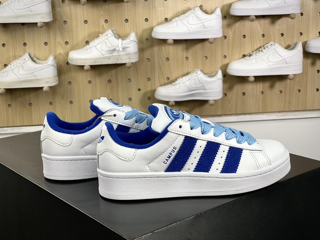 140 阿迪达斯Adidas Originals Campus 00s 学院系列面包板鞋“皮面白蓝”ID2066