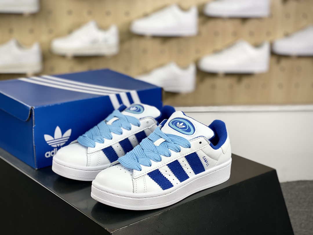 140 阿迪达斯Adidas Originals Campus 00s 学院系列面包板鞋“皮面白蓝”ID2066