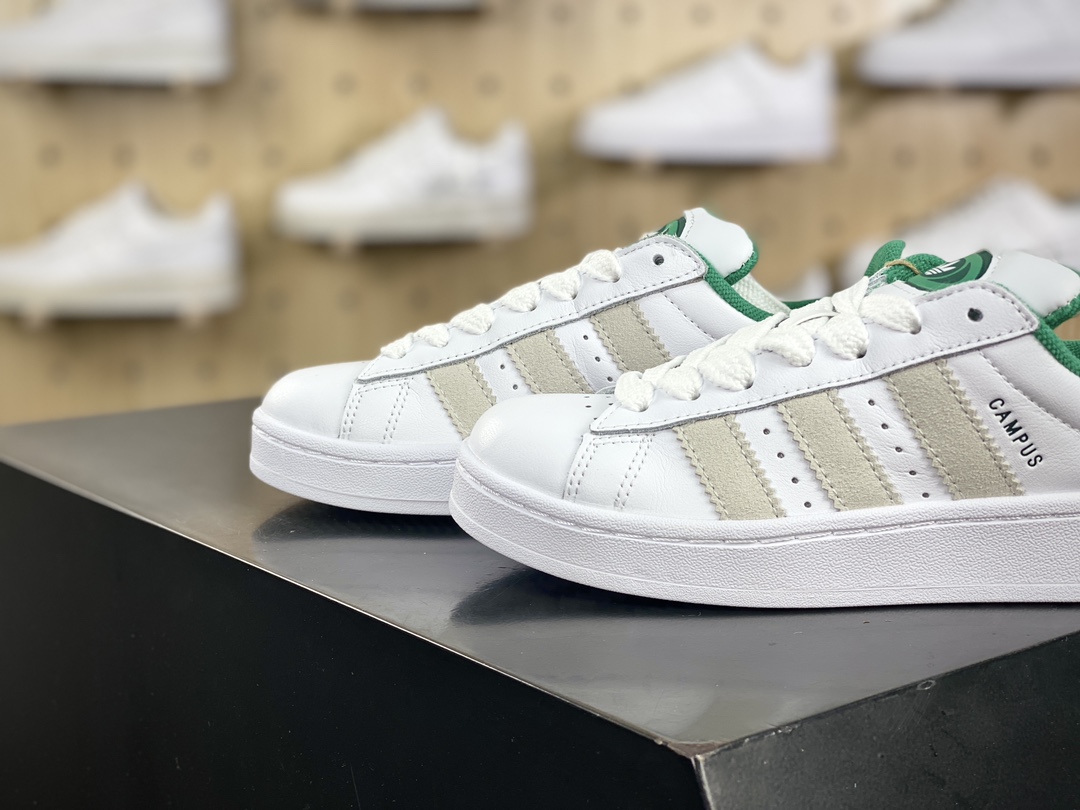 140 阿迪达斯Adidas Originals Campus 00s 学院系列面包板鞋“皮面米白绿”ID2067