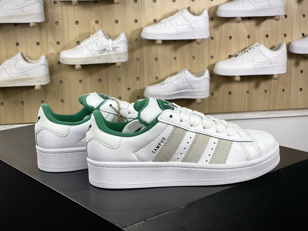 140 阿迪达斯Adidas Originals Campus 00s 学院系列面包板鞋“皮面米白绿”ID2067