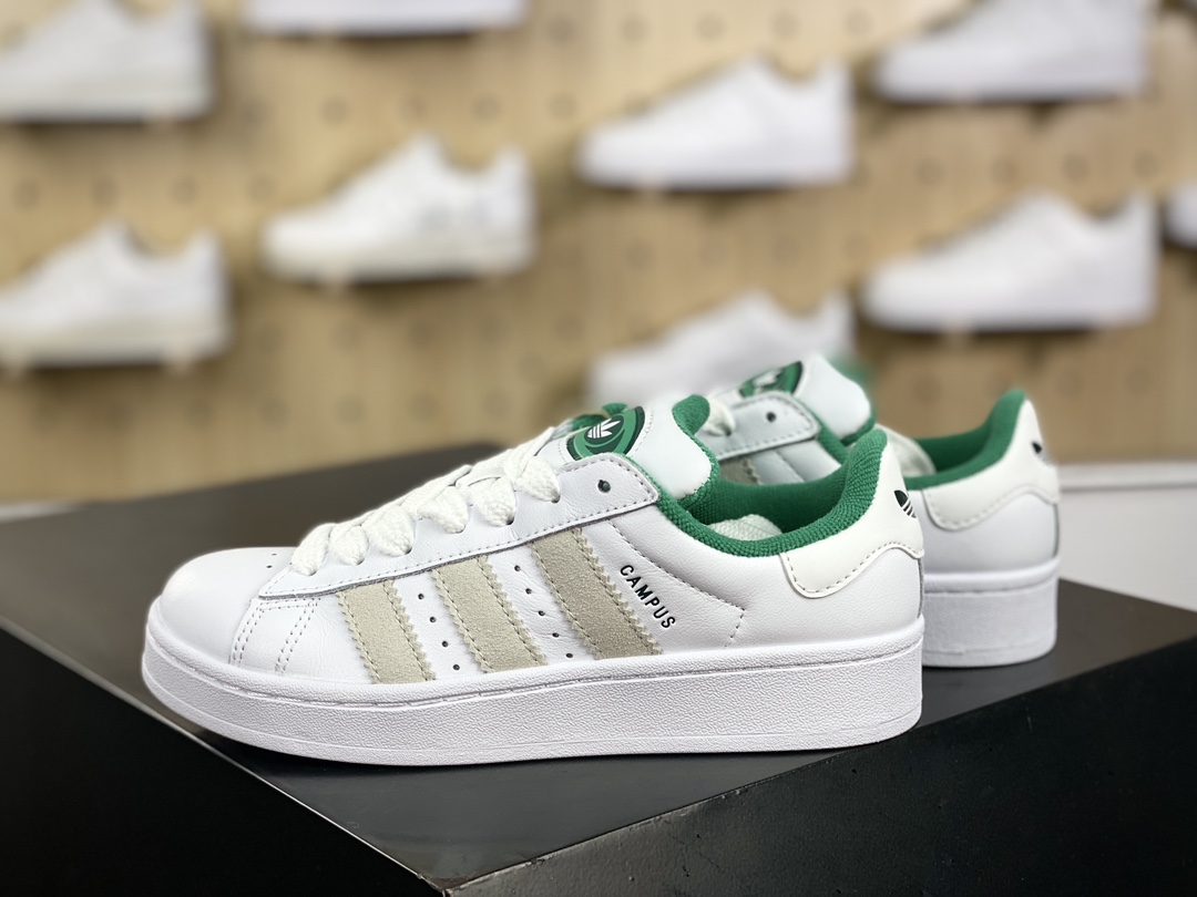 140 阿迪达斯Adidas Originals Campus 00s 学院系列面包板鞋“皮面米白绿”ID2067