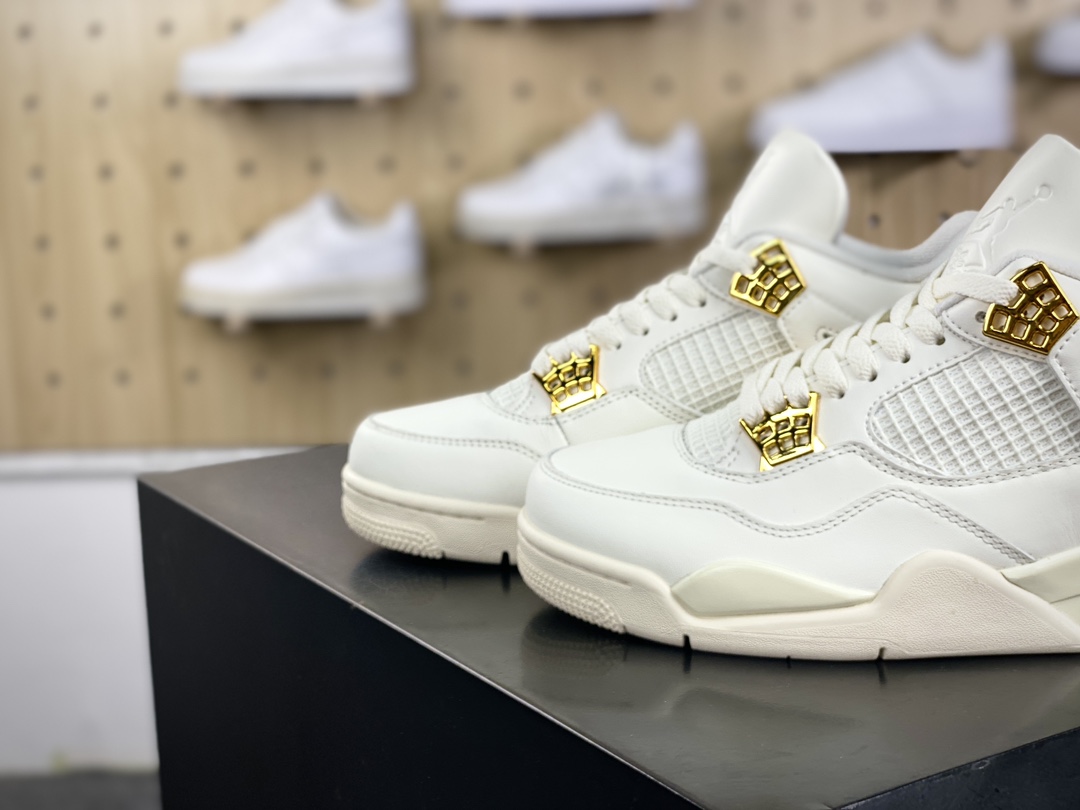 380 耐克Nike Wmns Air Jordan 4 OG''Sail Metallic Gold"迈克尔·乔丹AJ4代篮球鞋“盐白金属金扣”AQ9129-170