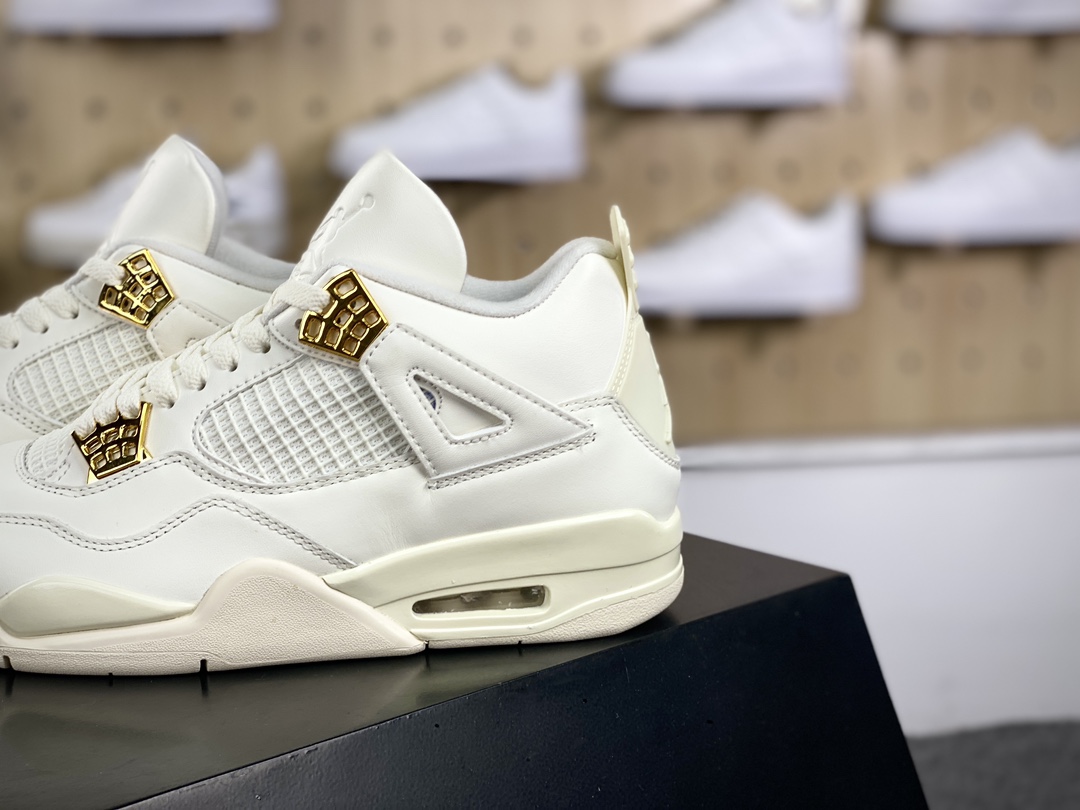 380 耐克Nike Wmns Air Jordan 4 OG''Sail Metallic Gold"迈克尔·乔丹AJ4代篮球鞋“盐白金属金扣”AQ9129-170